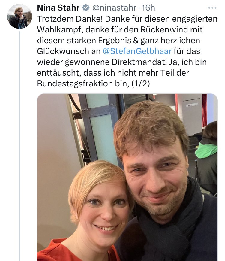 Oje…die grüne Nina ist nach der #BerlinWahl aus dem Rundumsorglospaket Bundestag geflogen 🥺

Was macht sie jetzt bloss? Wie kann sie sich ihren feudalen Lebensstandard aufrechterhalten? Wer stellt sie ein? Ist ein Karriere als Berufsklimakleberin möglich?