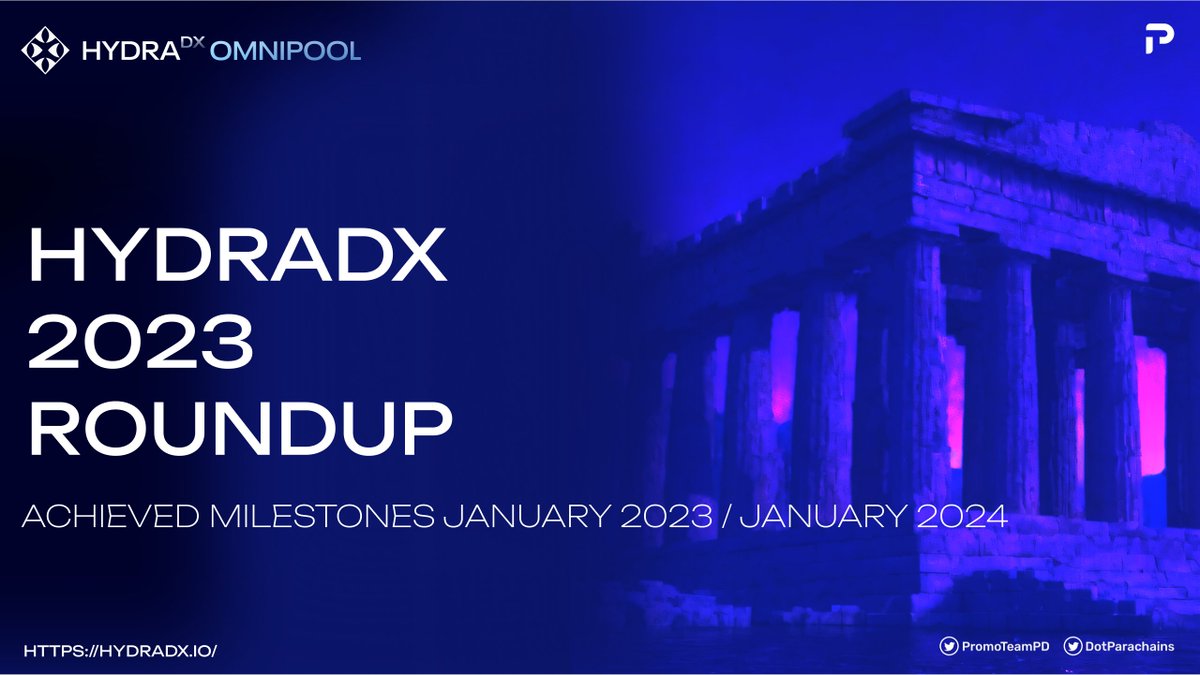 DotParachains's tweet photo. .@Hydra_dx Omnipool is 1 year old!

Despite @hydra_dx being a mature project in the Polkadot ecosystem (with three years under its belt), the actual launch of Omnipool didn’t take place until January 6, 2023

This means that after more than two years devoted to refining technology and fine-tuning infrastructure, HydraDX was finally unleashed into the open liquidity ocean. 

Let’s recap the past year’s rollouts and see what was achieved in Omnipool’s first year of existence

Omnipool listings — Hydrate Your Treasury

An elegant way and trustless way to provide liquidity from parachain treasury via cross-chain XCM into the HydraDX Omnipool as an LP position controlled by its governance

All liquidity deposited into the Omnipool remains in controlled by the parachain sovereign account

What’s more, treasuries can even earn on trading fees and diversify these trading fees into USDT to pay out salaries to their teams. Brilliant and efficiently!

Already onboarded: @ZeitgeistPM, @AstarNetwork, @centrifuge, @BifrostFinance, @MoonbeamNetwork, @InterlayHQ, @SubsocialChain, @PhalaNetwork 
In process: @Kiltprotocol 

What’s been delivered in 2023?✅

Omnipool trading features
- OTC Trading 
- Liquidity Mining 
- DCA and Split Trading 
- Dynamic Fees 
- Stableswap pools 
- XYK (Isolated) pools 
- LBP 
- Yield DCA 
- EWA Oracles 
- XCM Rate Limiter 
- APIs 
- EVM Support 

HDX Staking 🥩
One of the most loud and awaited feature has been delivered — non-inflationary HDX staking! 
Thanks to dynamic fees, HDX stakers receive shares of all trades executed on HydraDX, and ALL TRADE FEE in HDX pool.

Bonds 
This feature allows for HDX to be sold as bonds, locked and vested over a pre-determined period of time

Referral program/Referral links 
Now users are accumulating fee rewards from the Omipool trades, it works both ways for Referrers and invited users. Adding to that, 5 tier reward model, more trading volume generated, more cashback you and your invited users receive.

A great incentive to onboard new users to HydraDX and generate more trading volume 

Bug Bounty & Audits
- @immunefi bug bounty payout as well as removed the vulnerability by implementing dynamic fees feature
- PAL Initiative
The @PolkadotAssured  a HydraDX team initiative, has been approved by Polkadot’s governance
540,000 DOT are distributed across the ecosystem to assist with essential infrastructure audits. @code4rena audit is ongoing

What about 2024? Upcoming features

- Lending / Money Market 
- Liquidation Engine 
- Order Batching 
- Backrunning 
- PFOF, or Payment for Order Flow

And more features are coming! Stay hydrated frens!

P.S. Today @NovaWalletApp integrated @hydra_dx, now users can swap tokens in NovaWallet via Omnipool. Swap!

Read the full article 🔽
https://t.co/s6k69It1Yg
