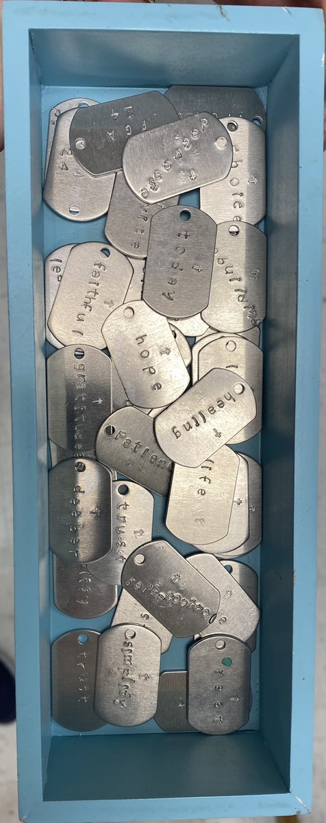 FCATCHS's tweet photo. Word of the Year dog tags made ✅ 
Prayed for each student ✅ 
Late this year- but they are done. https://t.co/eOFu9wVfTA