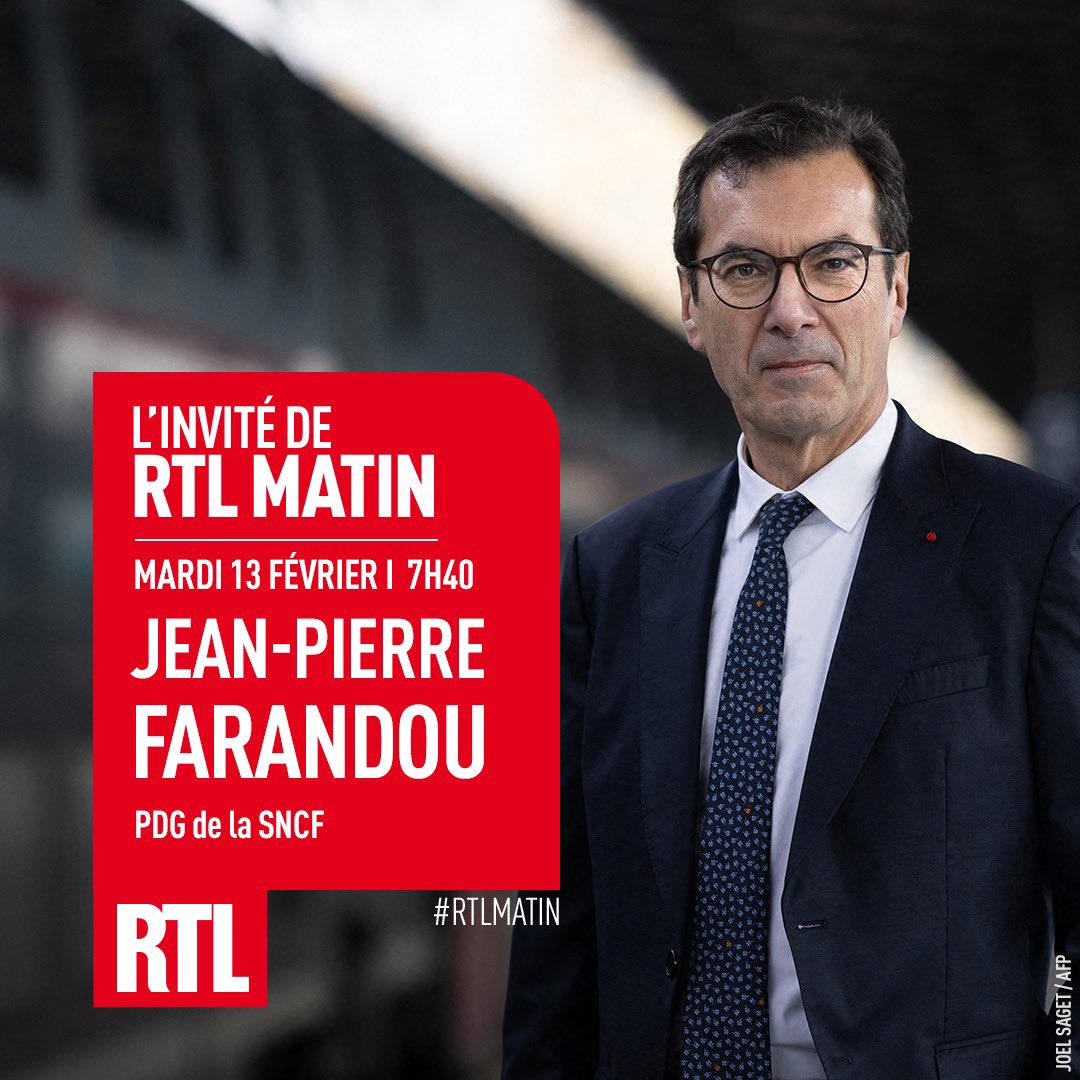 #GreveàlaSNCF : les départs en vacances sont-ils menacés ? @JPFarandou, PDG de la #SNCF est l'invité exceptionnel d’@amandine_begot ce mardi à 7H40 dans #RTLMatin 📻