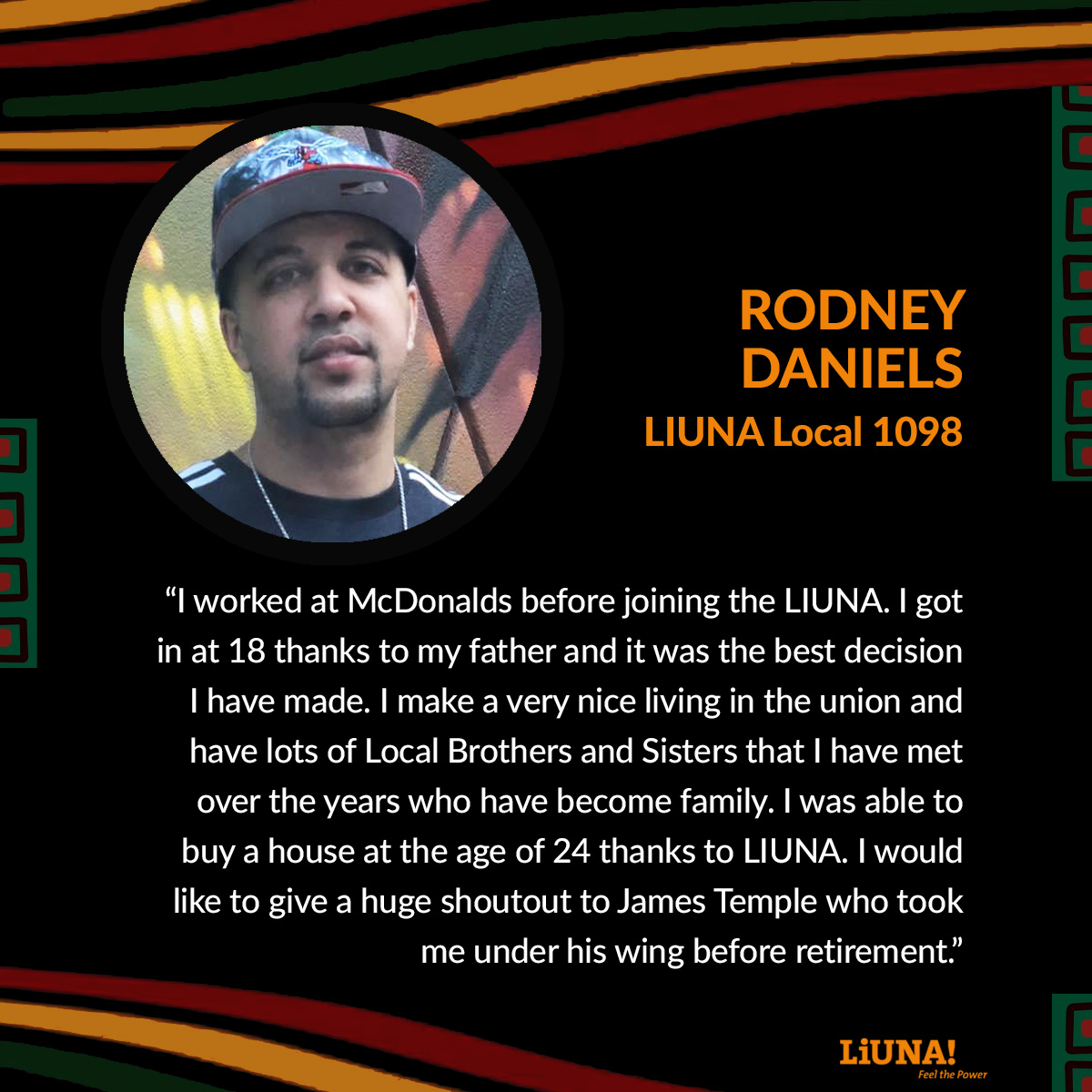 #BlackHistoryMonth continues and so does our celebration of Black Americans’ contributions to #unionpower and #LIUNA!
Today, meet Rodney Daniels, from Local 1098 in Saginaw, MI.