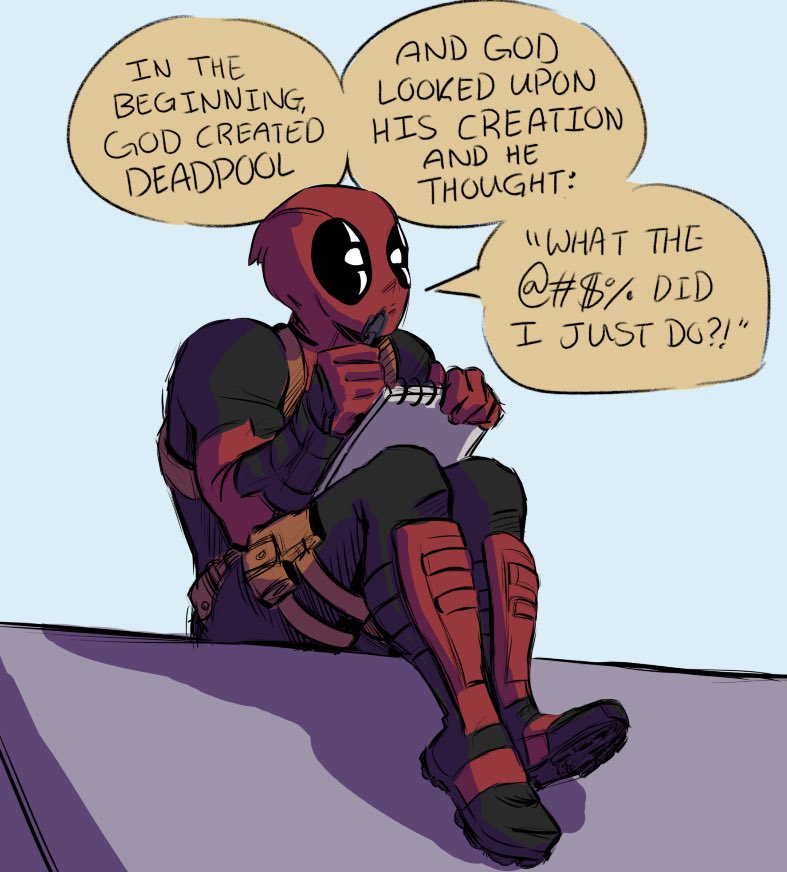 polluted__air's tweet photo. In honour of the new #Deadpool3 teaser dropping, i redrew one of my many favourite dp panels https://t.co/HUKPiiUPI4