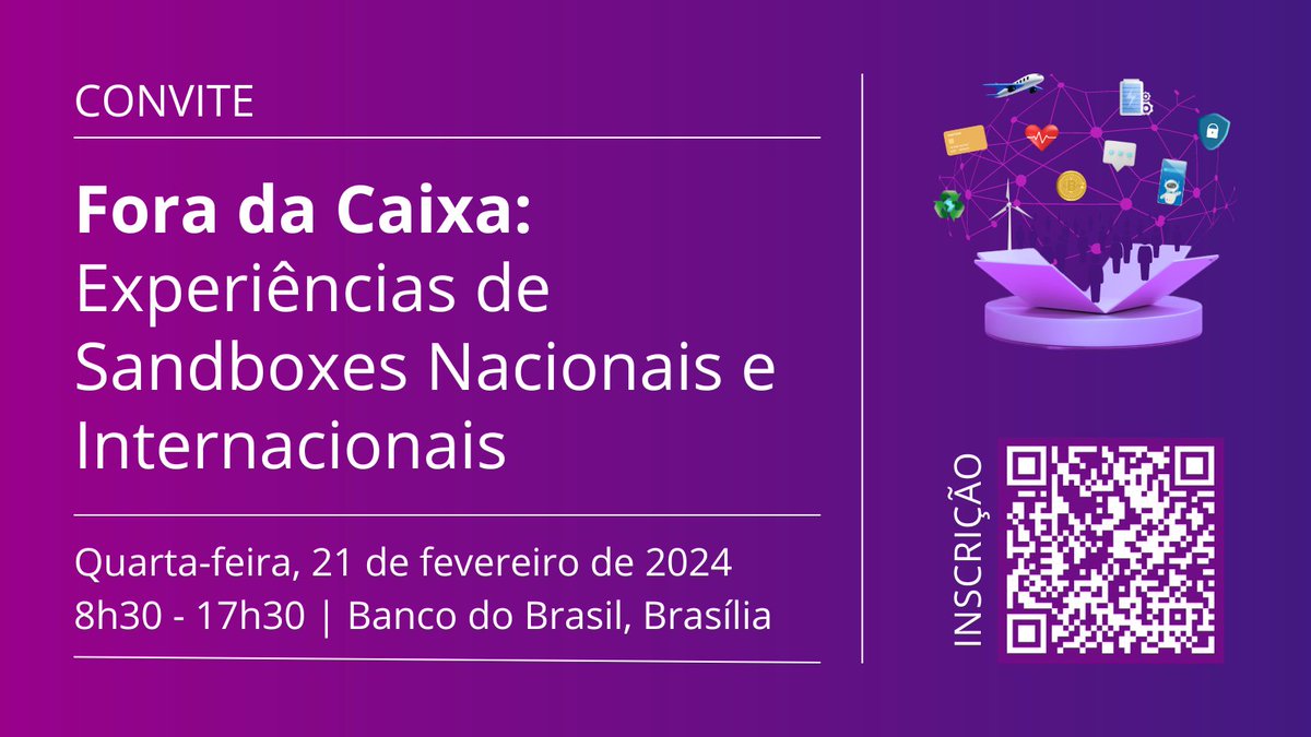 📢A <a href="/thedatasphere/">Thedatasphere</a> está organizando o evento “Fora da Caixa: Experiências de Sandboxes Nacionais e Internacionais” no dia 21 de fevereiro em Brasília. Esse evento híbrido busca estimular o diálogo sobre experiências de sandboxes. Mais informações: thedatasphere.org/fora-da-caixa/