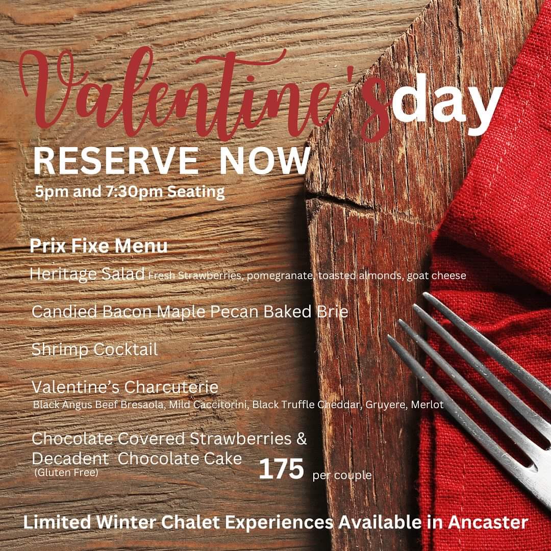 The Olive Board Ancaster still has a few spots available for their special Valentine's Day Prix Fixe menu! Celebrate the occasion with a memorable meal for two. ❤️ Reserve now as spots are limited theoliveboard.com #HamOnt