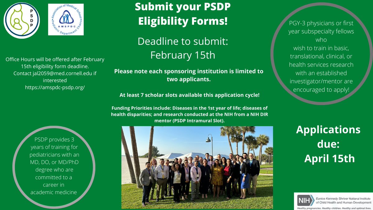The deadline for @PSDP_AMSPDC eligibility forms is swiftly approaching on February 15, 2024. Seize the opportunity to secure one of the 7 PSDP scholar slots available this cycle! shorturl.at/gkrB2 @SalliePermar