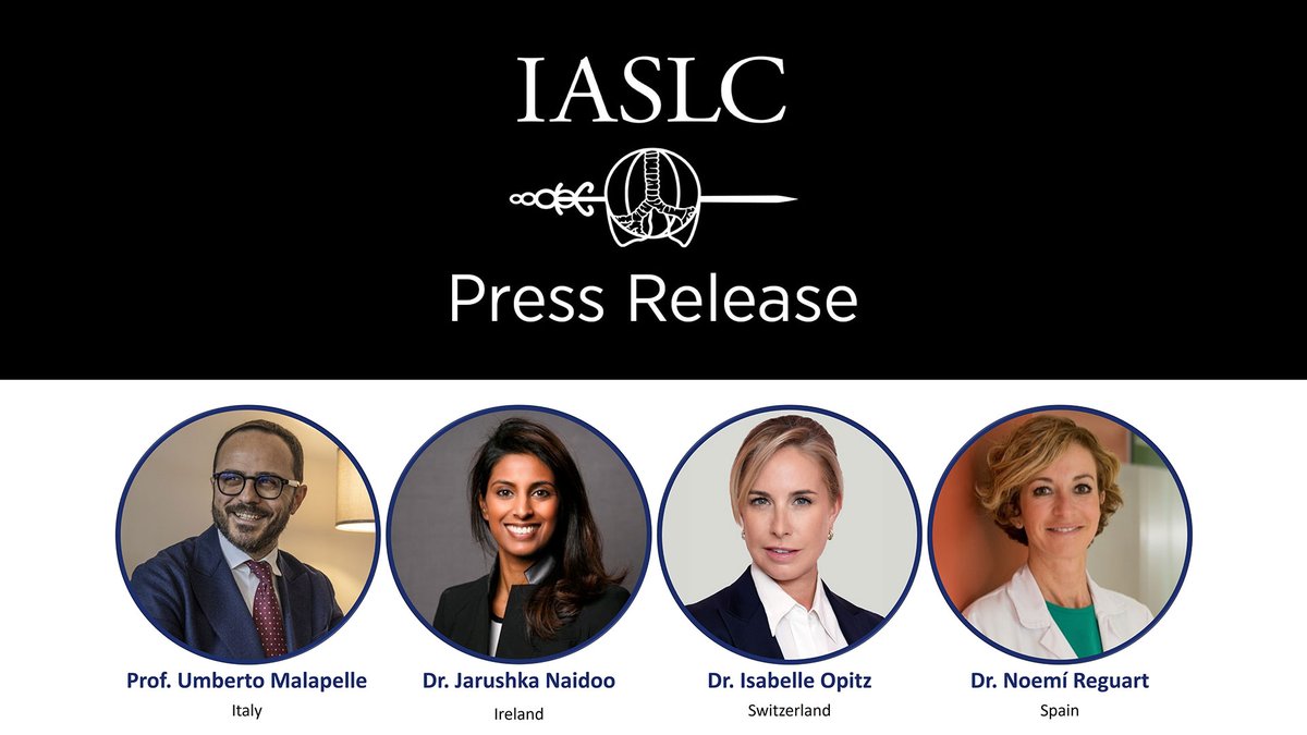Press Release: The #IASLC today named @UmbertoMalapel1, @DrJNaidoo, @IsaOpitz & @NReguart co-chairs of the IASLC #WCLC25, being held Sept. 6-9, 2025, in Barcelona, Spain. Learn More: bit.ly/WCLC25Chairs #LCSM