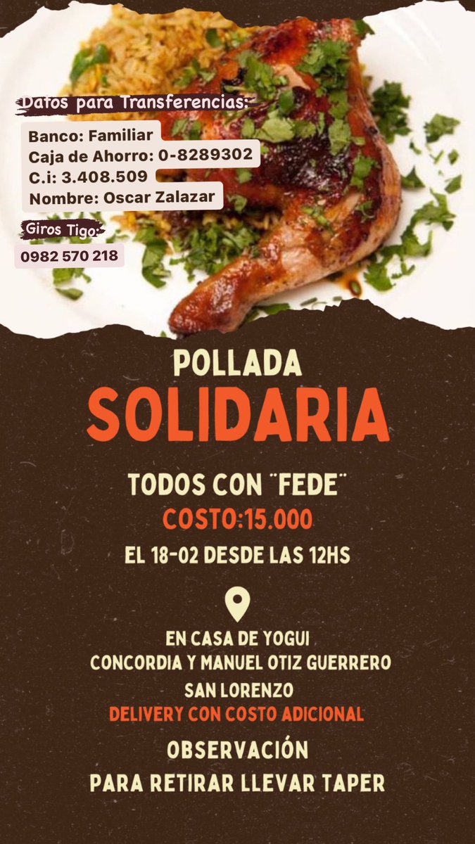 A todos los que le conocen a <a href="/FeFerreira23/">Federico Ferreira 🇵🇾</a> les pedimos nos den una mano para ayudar a nuestro amigo!! 
#Labandadelostrapos 🤝