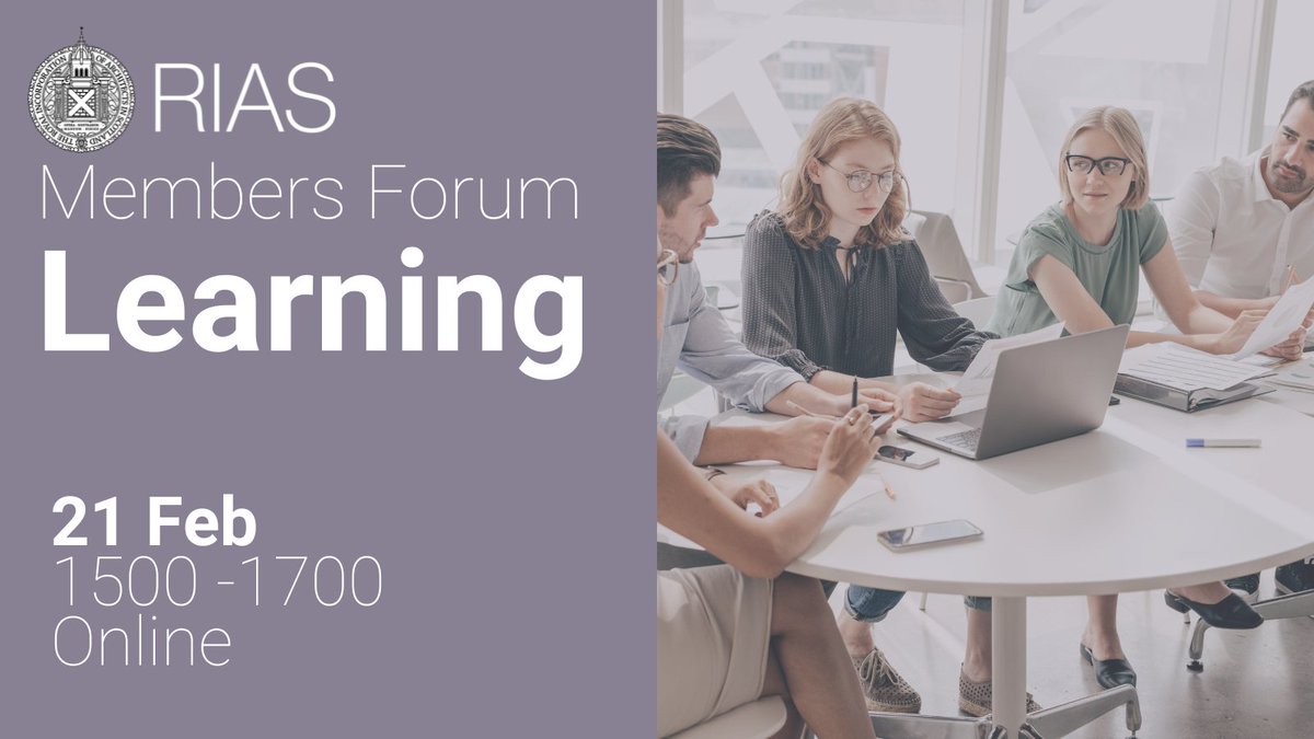 Have you signed up to our next Member's Forum? 

Next week all RIAS Members are invited to join us online for our next Members Forum, centred around the theme of Learning. 

21 Feb I 1500-1700 I Online 

Sign up here: riaspayments.squarespace.com/learning-forum…