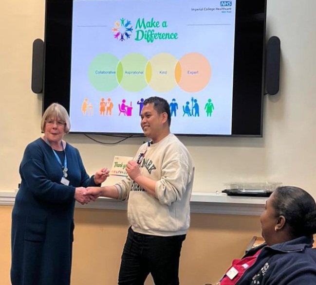 I am humbled to accept another Make A Difference Award today! Our collaborative work with haematology enabled the trust to save upto £100,000 annualy. @jan_hitchcock @ImperialPeople @ImperialNHS