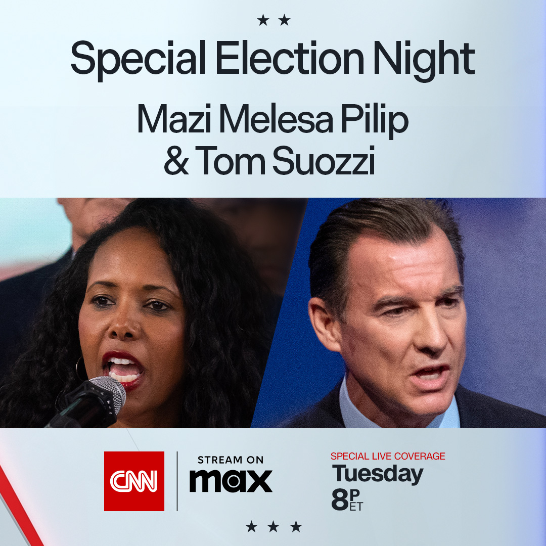 TOMORROW: @andersoncooper and @JakeTapper lead  “CNN Special Election Night” coverage of New York’s 3rd congressional district’s special election to replace George Santos at 8pET. Follow on @CNN, CNN Max and CNN.com. More: cnn.it/3SUI0IX