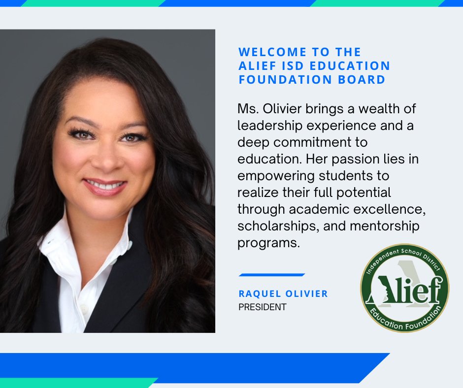 Thank you, Raquel Olivier, for your service and commitment to the Alief ISD Education Foundation!
@AliefISD @DrJYAndrews @anthonymays5 @AISDSupe @LiWenSuAlief