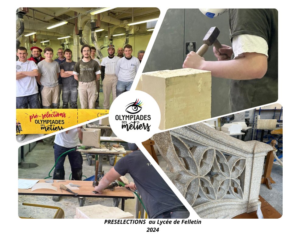 Retour en images sur les #présélections pendant lesquelles 8 candidats en taille de pierre ont pu concourir au Lycée des Métiers du Bâtiment de Felletin!
Près de 80 personnes ont pu regarder et encourager les compétiteurs.📷
#orientation #nouvelleaquitaine #Competition