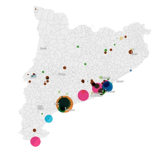 🏭 Aquests cercles representen empreses contaminants de Catalunya. 🔎 Quines són? Quant contaminen? ✍️ Ho explica @manelripu elcritic.cat/?p=190397