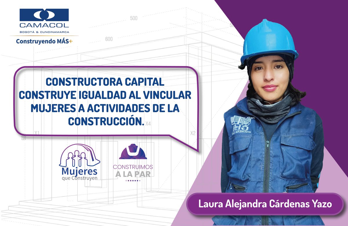 CAMACOLBOGOTA's tweet photo. Hoy destacamos a #ConstructoraCapital por su compromiso en la contratación de mujeres, una apuesta sectorial para reducir las brechas de género en el sector.
Con #MujeresQueConstruyen transformamos la cadena de valor de la construcción y #ConstruimosAlaPar https://t.co/LX5P8wGsmq