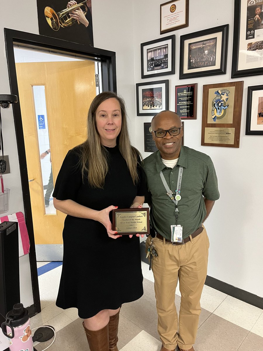 Congratulations Teacher of the Month, Dr. Lambert, for demonstrating perseverance. @FultonCoSchools @FultonZone6 @RiverTrailPTO @FCSSuptLooney