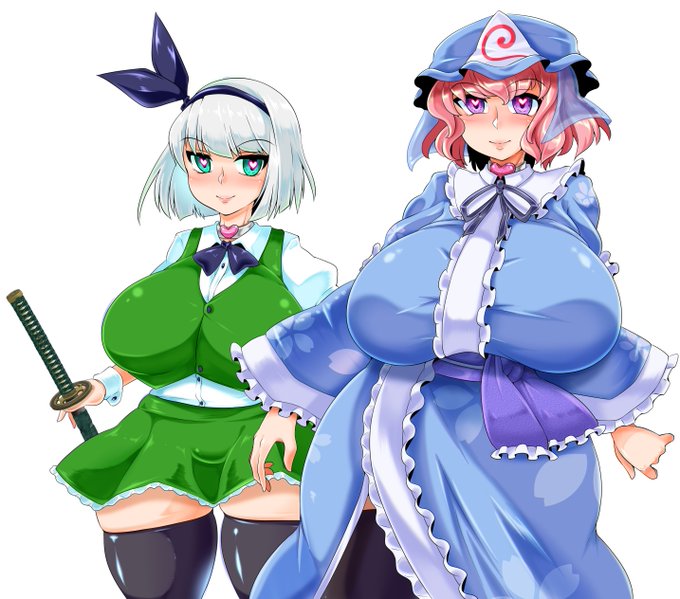 妖夢ちゃん&幽々子様立ち絵
主従立ち絵ってそれだけでエッチなんやな 