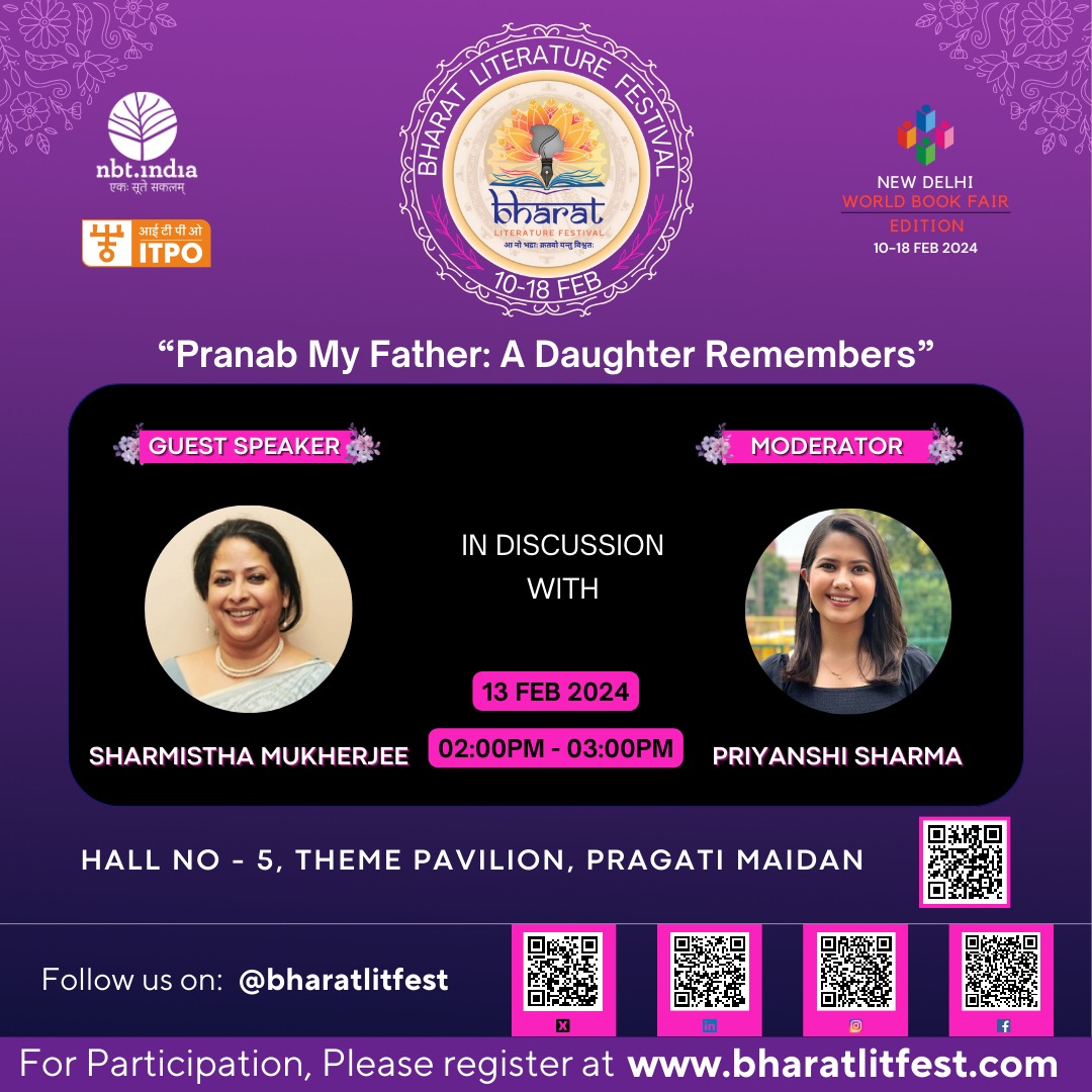 Catch @Sharmistha_GK in discussion with @Priyanshi50 on her new book in #bharatliteraturefestival at #newdelhiworldbookfair

@nbt_india @Rupa_Books  #bharatlitfest #season2 #BLF2 #rupapublications #president #presidentofindia #pranabmukharjee #sharmishthamukharjee #pragatimaidan