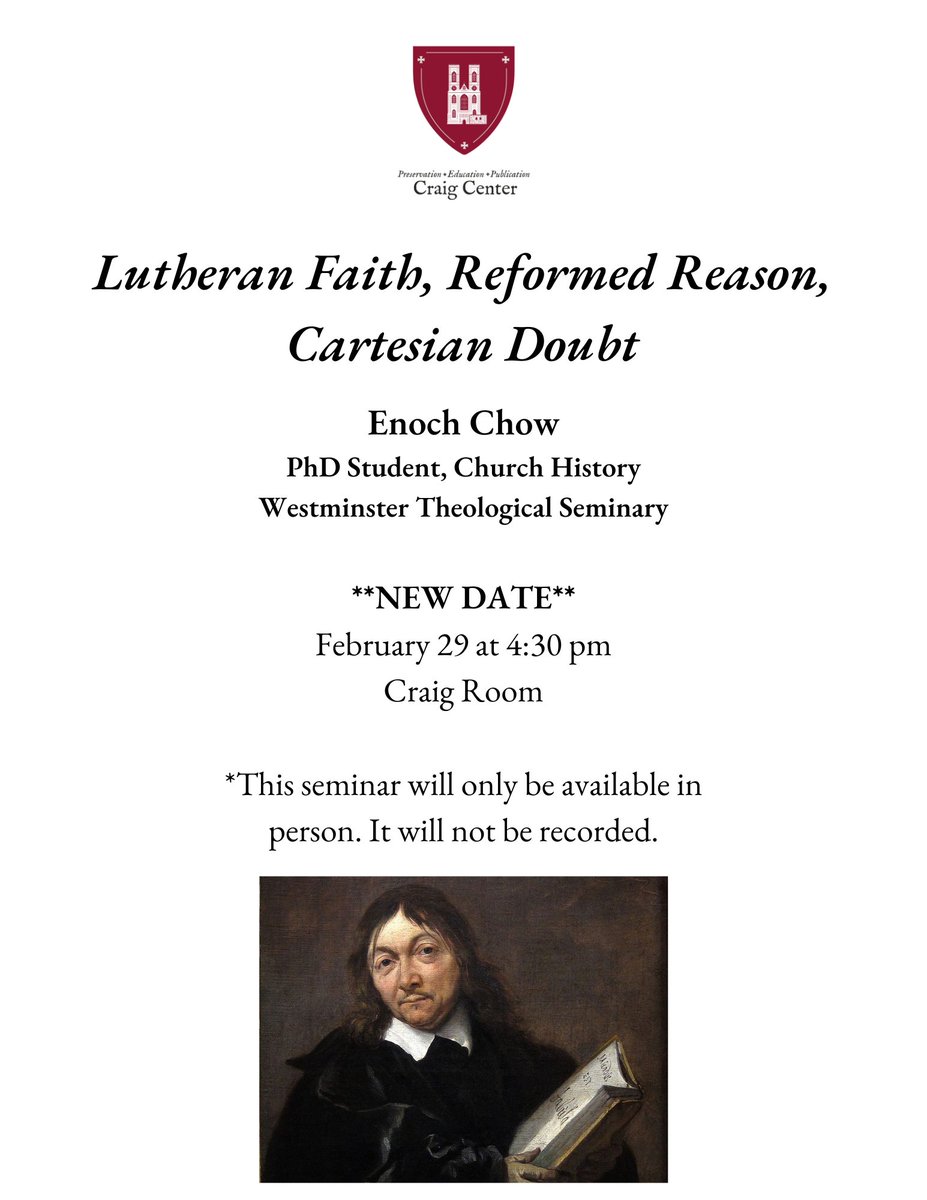 **NEW DATE**
The February Craig Seminar has been rescheduled to February 29! See you there!
