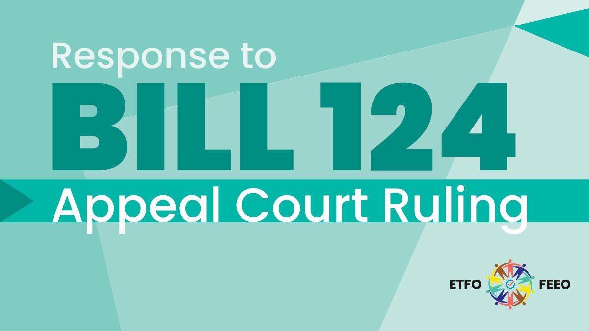 BREAKING: Appeal Court confirms Bill 124 was an unconstitutional infringement of Ontario education workers’ rights. Read ETFO statement etfo.ca/news-publicati… #onpoli