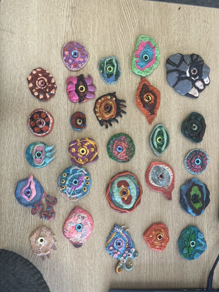 Dragon eyes to start off our sculpture unit