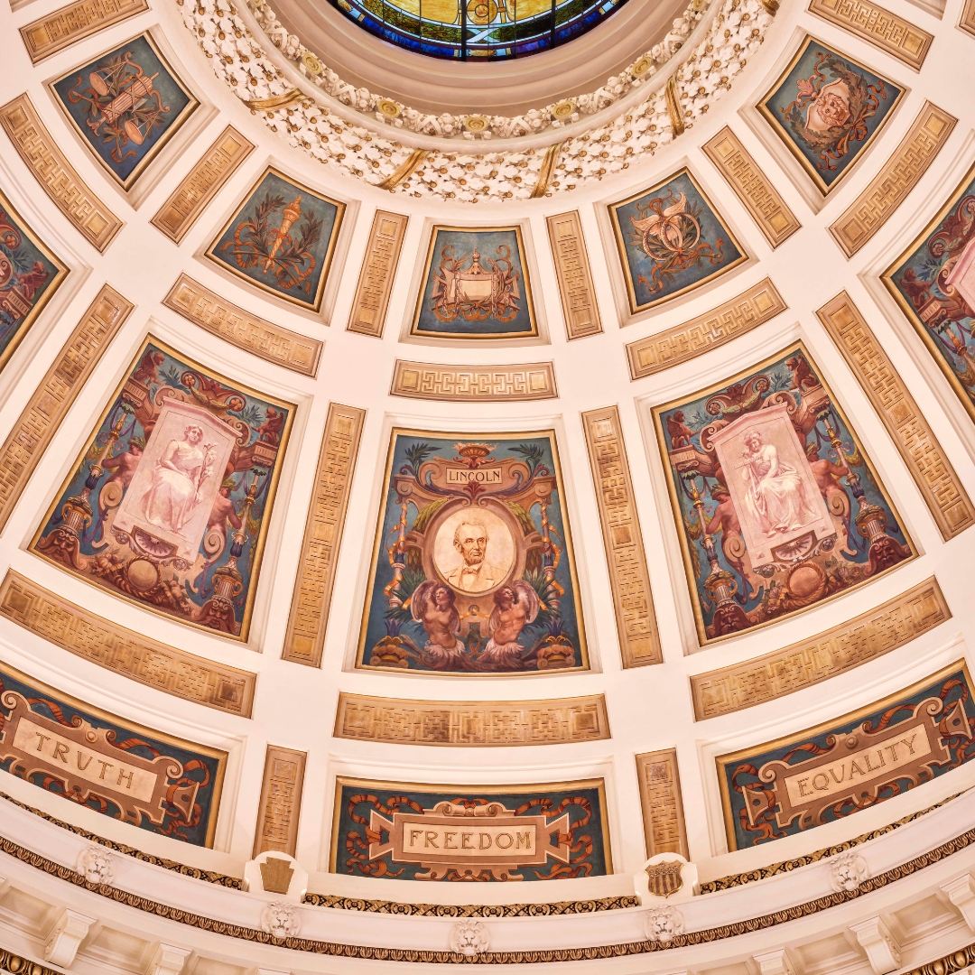 JohnCanningCo's tweet photo. Relying on #historicphotos, media articles, & #renderings, our #muralconservation of #luzernecountycourthouse included: 96 #dome #murals, 4 #pendentive simulated #mosaicmurals, & 25 corridors-based murals.
#muralmonday #neoclassicalarchitecture #nationallandmark #decorativeart https://t.co/Drdg6c9BiE