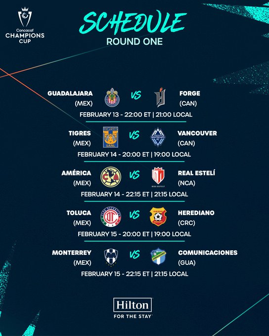 Concacaf announces schedule for 2024 Concacaf Champions Cup Round One
