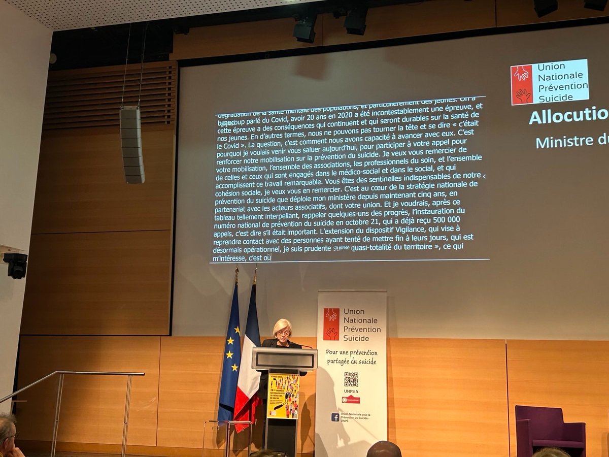 3114_appel's tweet photo. Le colloque national de l'UNPS a eu lieu ce vendredi 9 février à Paris @Sante_Gouv 📍 Madame la Ministre Catherine Vautrin a salué le travail quotidien de celles et ceux engagé.e.s en #preventionsuicide comme "sentinelles indispensables de notre cohésion sociale" 🎗 Un grand merci à l'UNPS, ainsi qu'à toutes les lignes d'écoute associatives qui en sont partie intégrante 💪