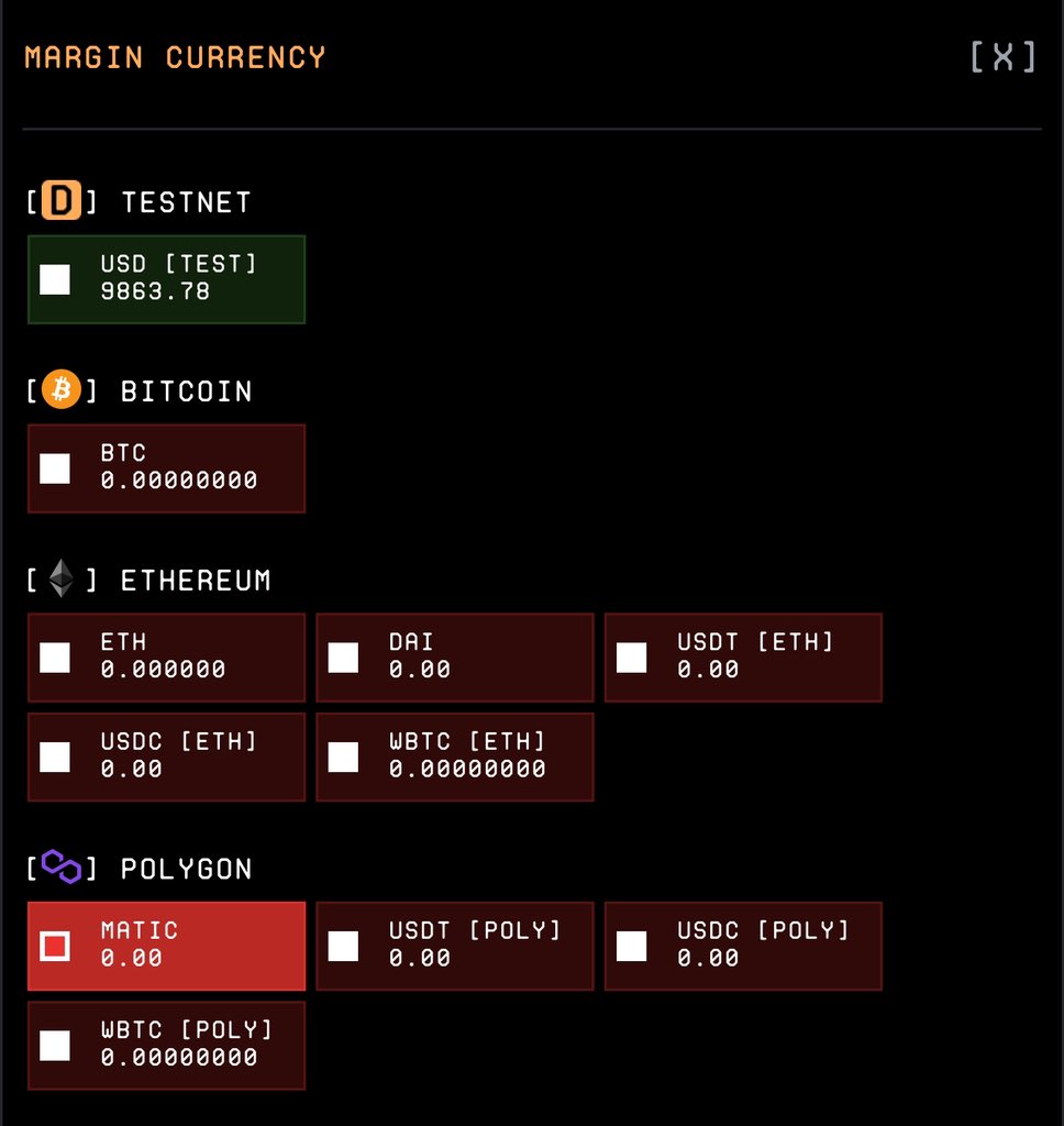 DMEX_APP's tweet image. DMEX.APP perpetuals now live on @0xPolygon. Enjoy cheap deposits and withdrawals. Up to 100x leverage. Accepted Polygon assets: $MATIC $USDT $USDC $WBTC. #crypto #bitcoin #ethereum