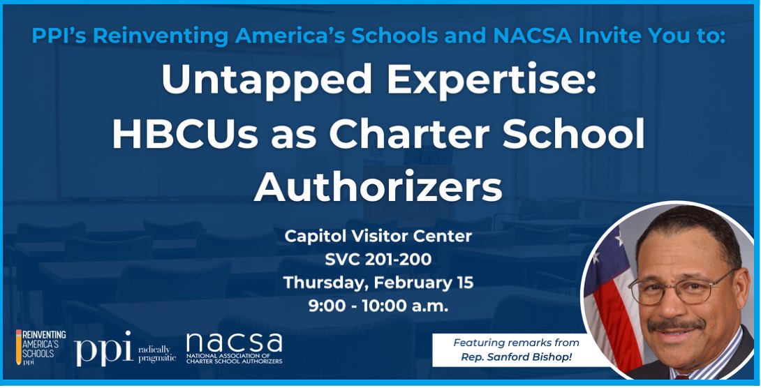 Glad to join @KaregaRausch to co-author report on how HBCUs can grow access to quality schools while giving them access to pipeline of students and future teachers necessary for our future. @ppi @QualityCharters @charteralliance @chartercollab Register: eventbrite.com/e/untapped-exp…