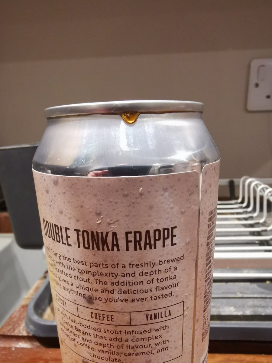 LintonAndy's tweet photo. @vocationbrewery hi guys. I bought this can from Tesco Bar Hill and it sprung a leak from the lid join as shown wetting my shopping rather than my whistle. Gutted as I love this beer. https://t.co/LACemwne8D