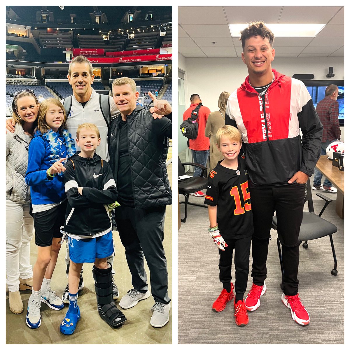 Truly SUPER SUNDAY for Cannonball. Tigers get the W with Uncle Josh and Aunt Jenn in FedEx, and his idol Patrick Mahomes winning the Super Bowl again. ❤️👦🏼🏈🏀🏆