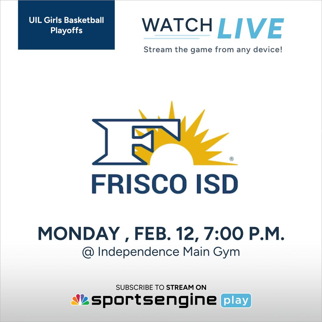 Friscoisdsports's tweet photo. The girls basketball playoffs are here!
⭐️Heritage
⭐️Liberty
⭐️Lone Star
⭐️Memorial
⭐️Panther Creek
⭐️Reedy
⭐️Wakeland
The 7 @friscoisd playoff qualifiers open play Monday and Tuesday. Go Frisco ISD!
🏀Schedules, ticket links and streaming information:
https://t.co/kLUE3juZ34 https://t.co/X9TfNz9xCT