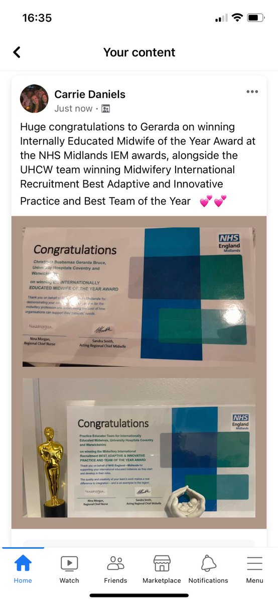 Thank you <a href="/NHSMidlands/">NHS Midlands</a> for a fantastic day at the IEM awards and massive congratulations <a href="/gerardabruce/">Gerarda Bruce</a> <a href="/ClaudiaMidwife/">@midwife_Claudia</a>  <a href="/UHCWP2E/">Pathway to Excellence at UHCW</a> <a href="/UHCW_CPSM/">Clinical Preceptor Support Midwives</a> <a href="/Sw14Wilson/">SuzanneWilson</a> amazing maternity team <a href="/nhsuhcw/">UHCW NHS Trust</a>