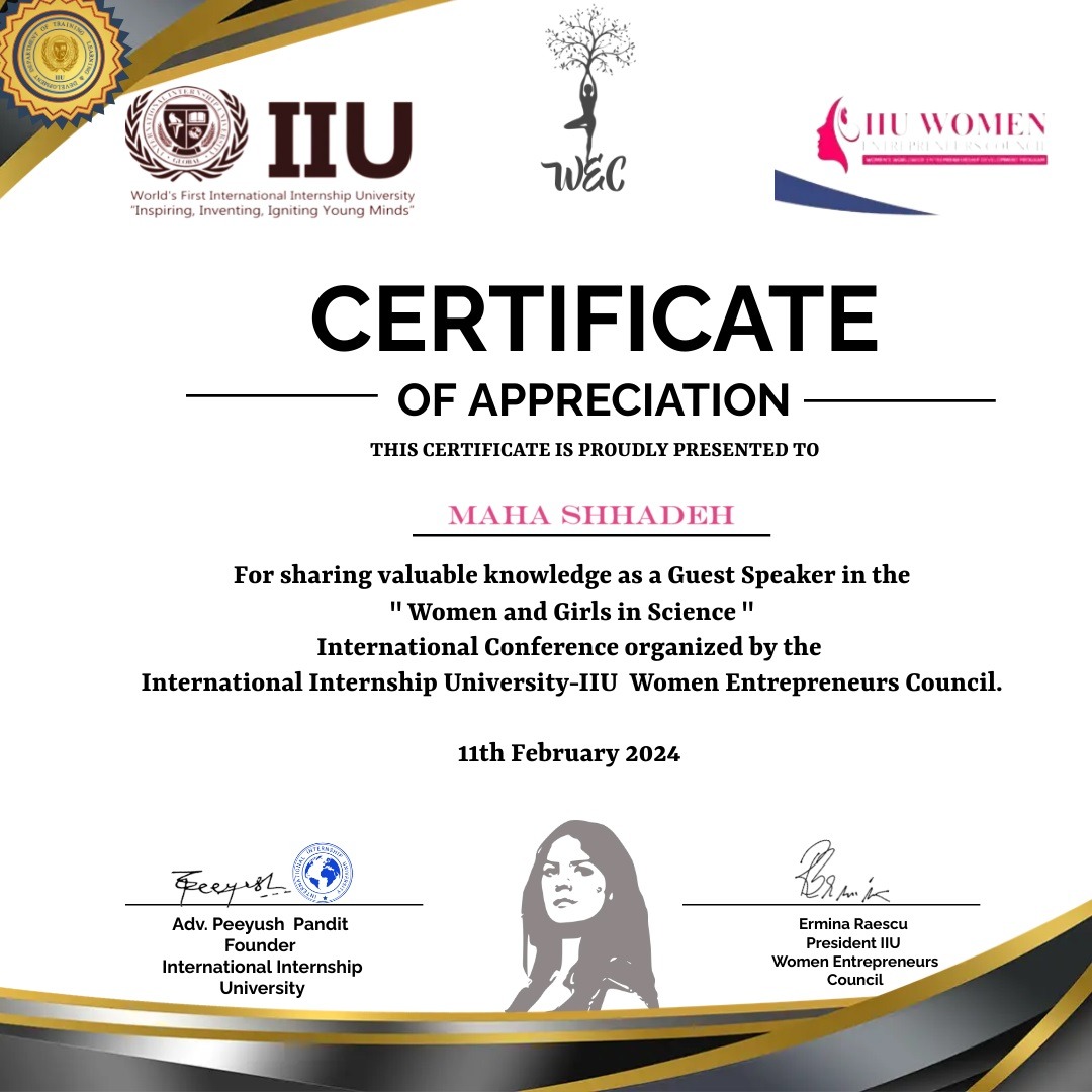 ShhadehMaha's tweet image. International Day of Women and Girls in Science Conference!

#TechnologyForward #WomenInScience #WomenEmpowerment