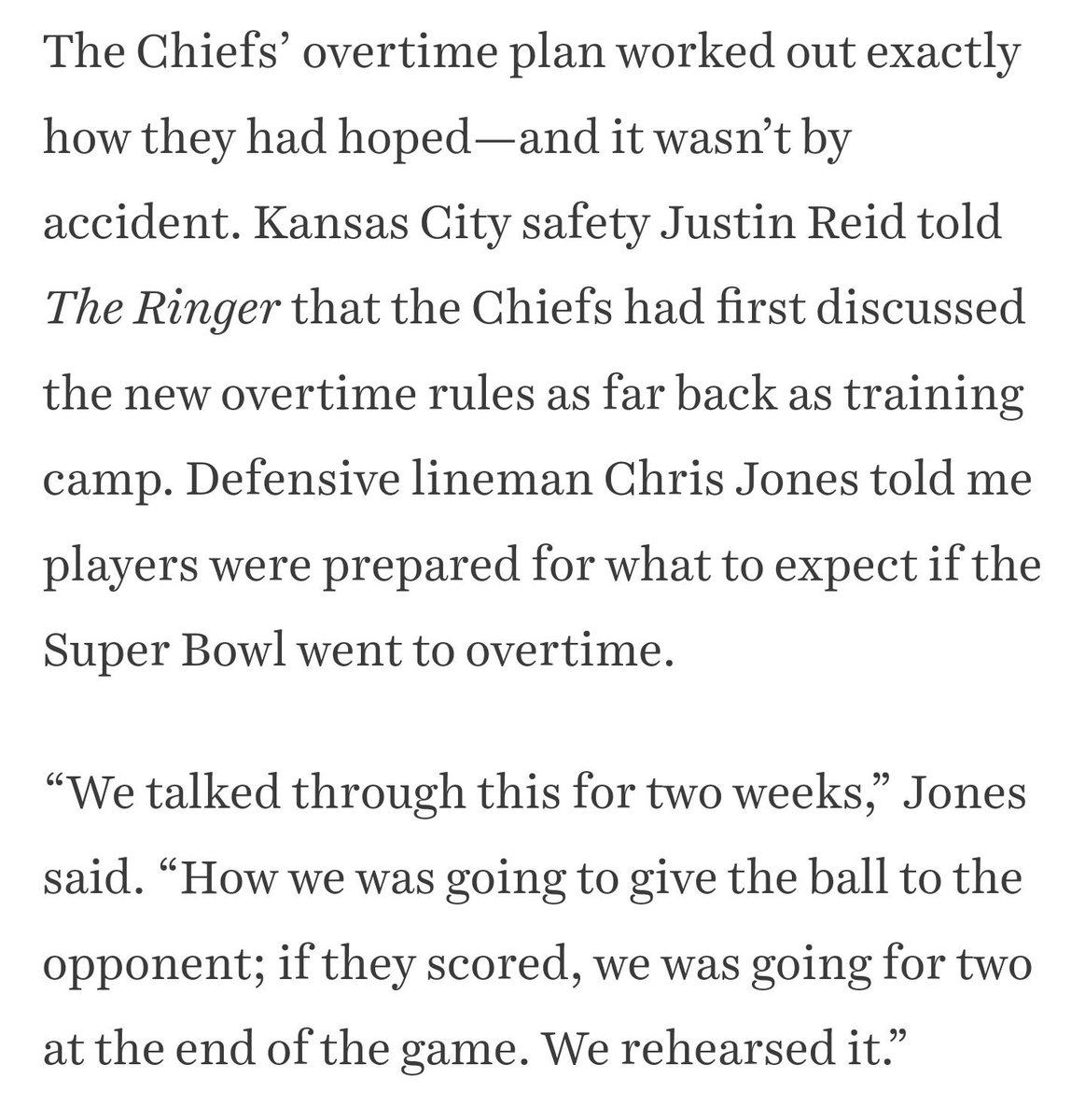 BarstoolBigCat's tweet photo. Attention to details matter. Chiefs confirming they would’ve gone for 2 if Niners scored a Touchdown all but seals the decision to receive as one of the dumbest Super Bowl Coaching decisions ever. No one should be defending it even though a ton of people tried https://t.co/QJI6oRpGIY