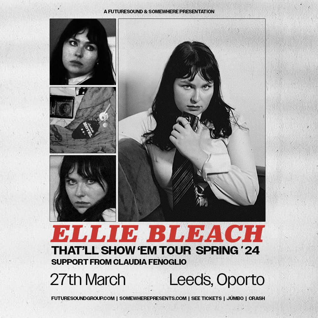 .@claudiafeno joins @bleachellie at @Oportobar on 27th March. Tickets are on sale now - somewherepresents.com