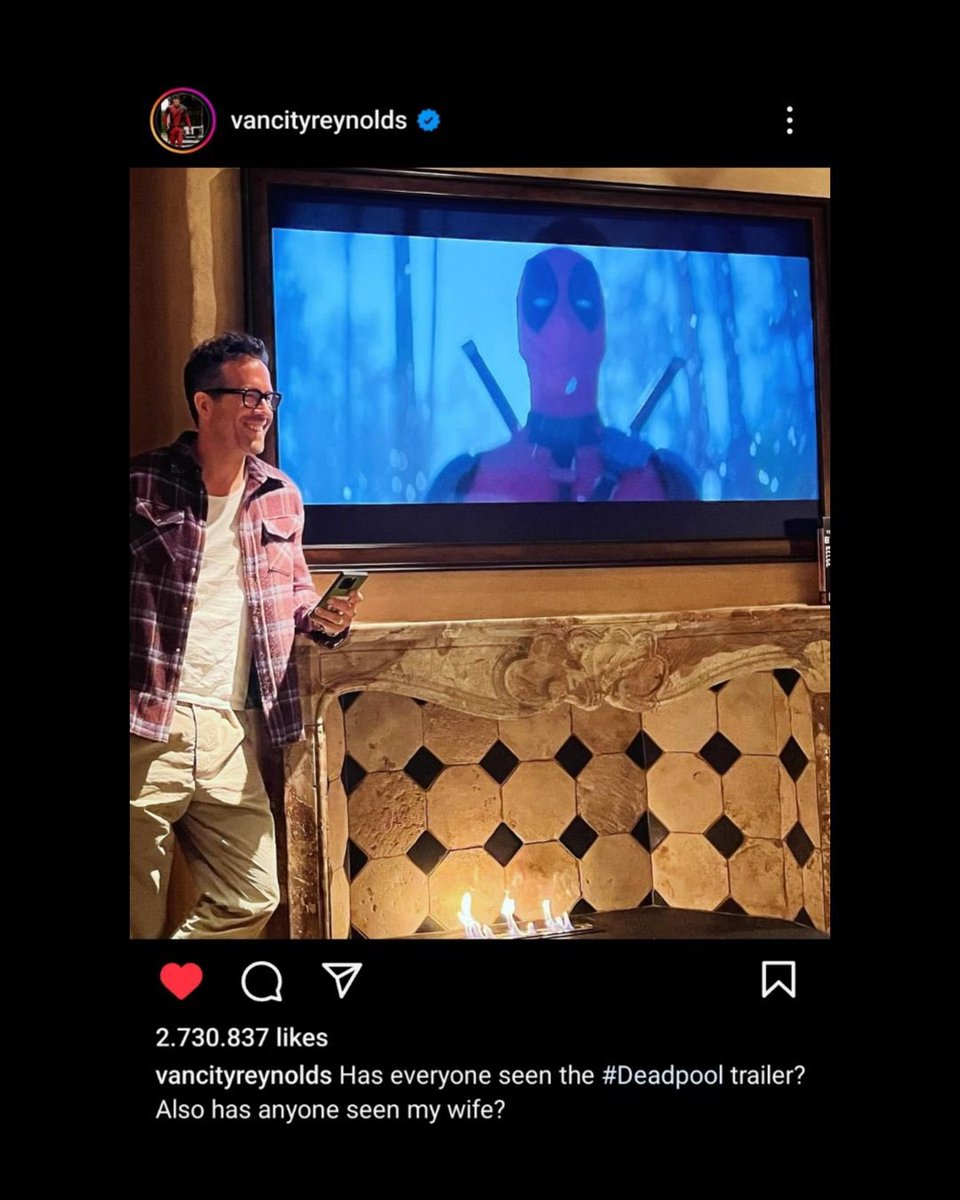 Ryan en su casa anunciando el trailer de su nuevo proyecto y su esposa bien peda con Taylor Swift JDKDKDKDKS 

¿Ya vieron el trailer de Deadpool? ¿Alguien ha visto a mi esposa?
