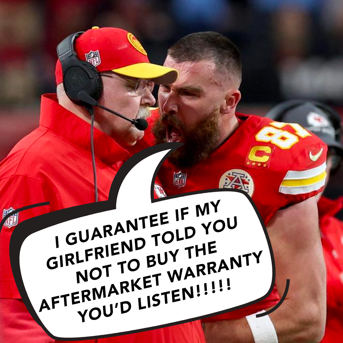 Instead of purchasing that warranty and paying interest on it when financing, we suggest taking that money and putting it in a dedicated savings account for repairs. 💰 #themoreyouknow #Kelce #swiftiesforever #SuperBowl2024