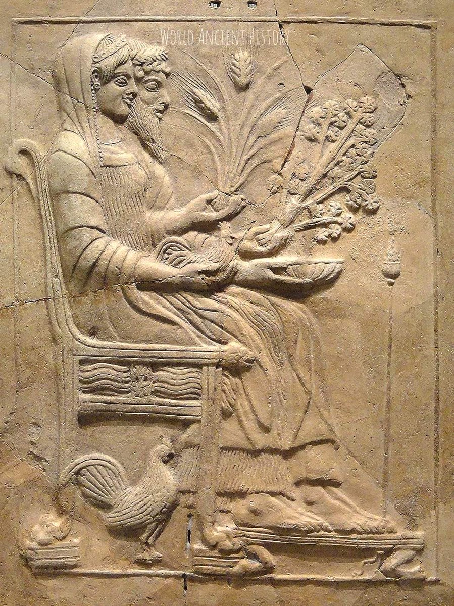 Pinax with Persephone and Hades Enthroned (500-450 BC) - from
