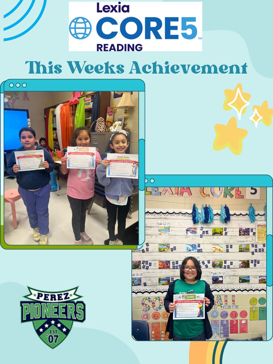 Mrs. Lopez (@debydlopez) on Twitter photo This past week has been amazing 🤩, our students keep working hard and are motivated to continue to grow! #PioneerPride
<a href="/perezpioneers/">Dr. Pablo Perez Elementary</a>
@AlexFilms12
<a href="/PerezM_CALT/">Ms.Perez-Perez</a>
<a href="/LexiaLearning/">Lexia</a> This past week has been amazing 🤩, our students keep working hard and are motivated to continue to grow! #PioneerPride
<a href="/perezpioneers/">Dr. Pablo Perez Elementary</a>
@AlexFilms12
<a href="/PerezM_CALT/">Ms.Perez-Perez</a>
<a href="/LexiaLearning/">Lexia</a>