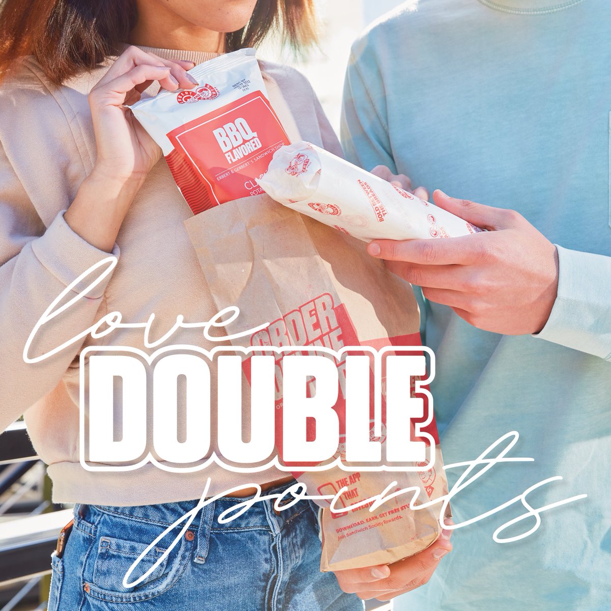 erbertgerberts's tweet photo. ❤️🥖 Celebrate Valentine's Day with your work spouse over lunch and get Double Points on your order when you use your rewards account. Sign up for Rewards now and double the love! 🥣❤️
.
.
.
#ValentinesDay #WorkWife #WorkHusband #WorkSpouse #Sandwiches #Soups #ErbertandGerberts https://t.co/XIVFaWnyYL