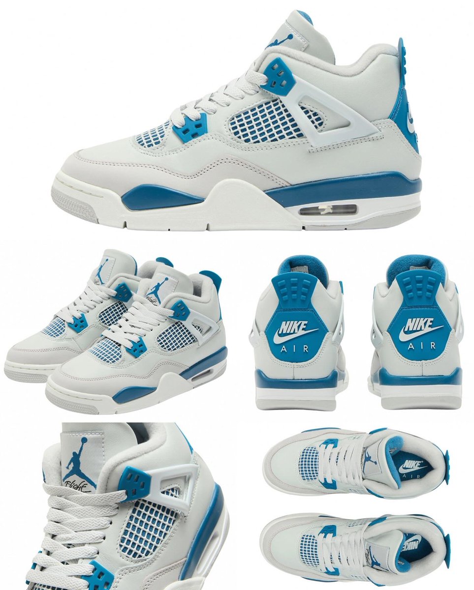 zSneakerHeadz's tweet photo. 2024 “Military Blue” Air  Jordan 4 OG detailed look! (GS size pictured)
Releasing on April 27th. https://t.co/DomLQfsTdJ