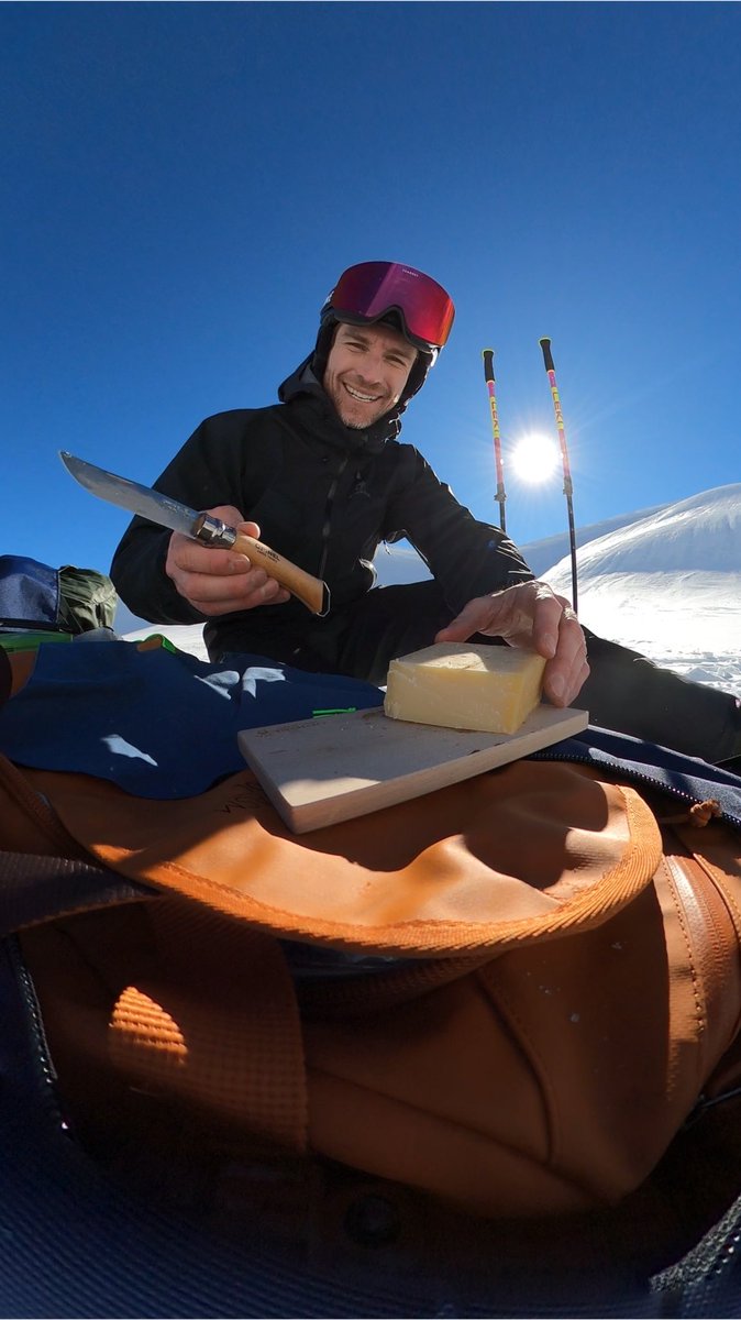 A long day in the mountains with difficult conditions made better with the <a href="/Opinel/">Opinel</a> Nomad Cooking Kit #opinel #mountainlessons #reactandadapt #backcountry #picnic #skitouring #nomadcookingkit