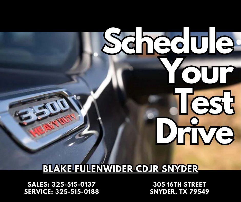 BFSnyderCDJR's tweet photo. Schedule your test drive in the mighty Ram 3500 at Blake Fulenwider Snyder today! During Truck Month, feel the power of performance with incredible offers on our entire @RamTrucks lineup! #TruckMonth #Ram3500 #TestDrive   https://t.co/Yo4dJk7x3l https://t.co/VuMDCKz0NS