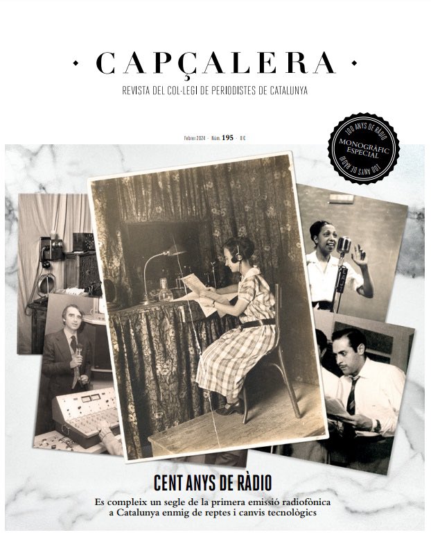Ha quedat molt i molt bé el número monogràfic especial de ‘Capçalera’ de @periodistes_cat dedicat als 100 anys de ràdio a Catalunya. I l’hem presentat la vigília del #DiaMundialdelaRàdio #ViscaLaRàdio