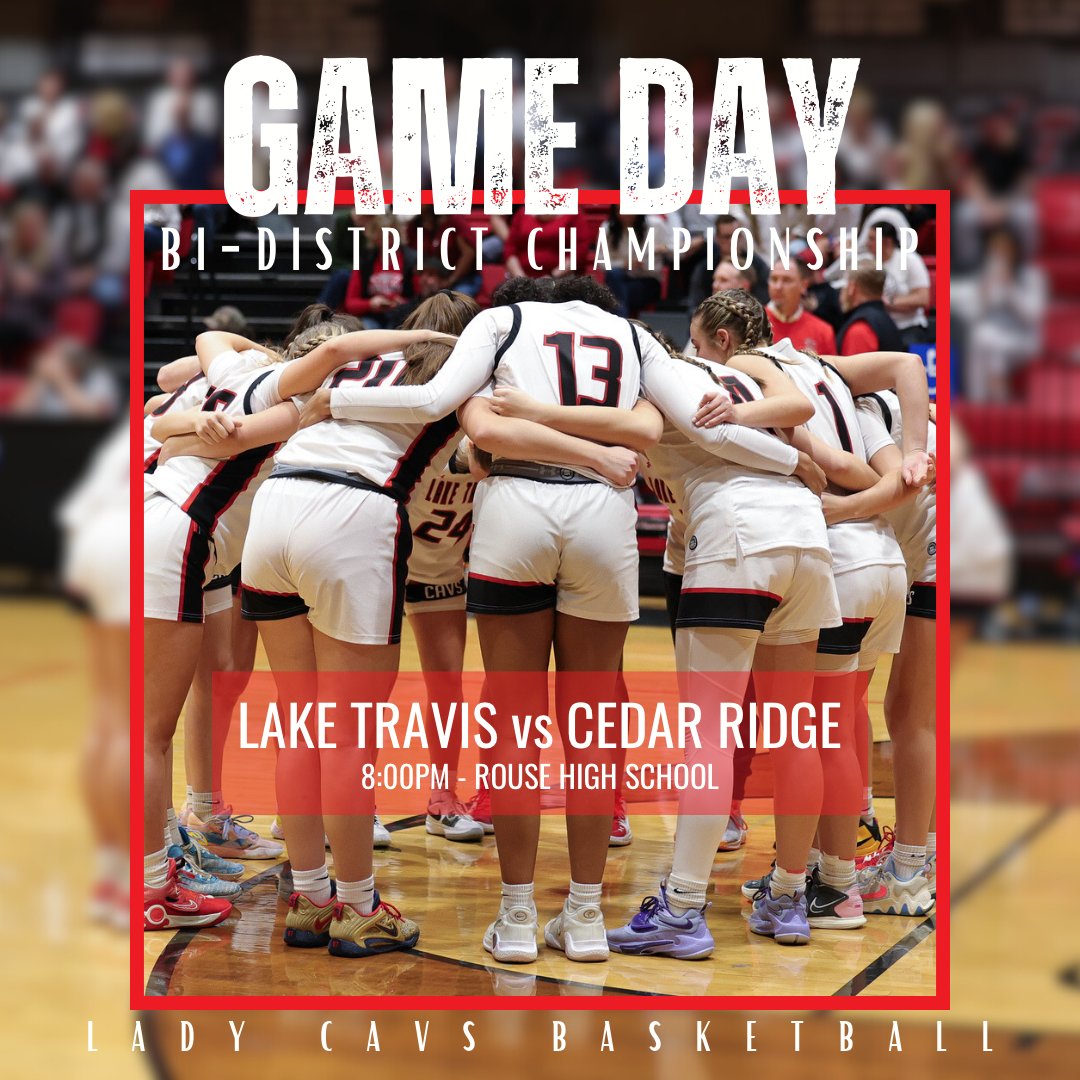 ⚔️🏟️LADY CAVS GAME DAYYYY!!!! 🆚 Cedar Ridge at Rouse High School 8pm Oh, and did we mention that it's PLAYOFFS⁉️ #ladycavsbasketball #ladycavsbball #laketravis #basketball #playoffs #ballislife #stayhungry