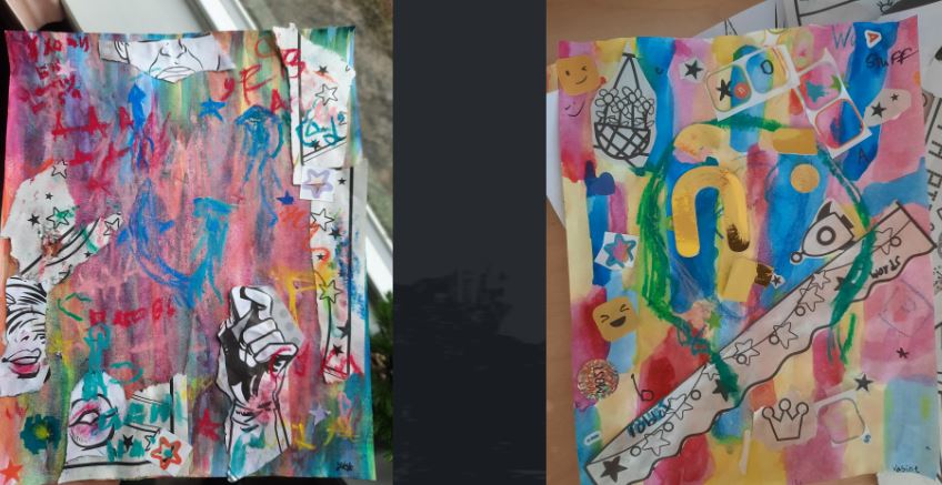 FitchSchool's tweet photo. Grade 4/5 students in Mr. Fast's class unleashed their inner Basquiat!  Inspired by the legendary artist, they're blending colours, shapes, and ideas with mixed media to create stunning works of art. The future of creativity is bright in these young hands! #Basquiat #BHM https://t.co/2v9S41fjaJ