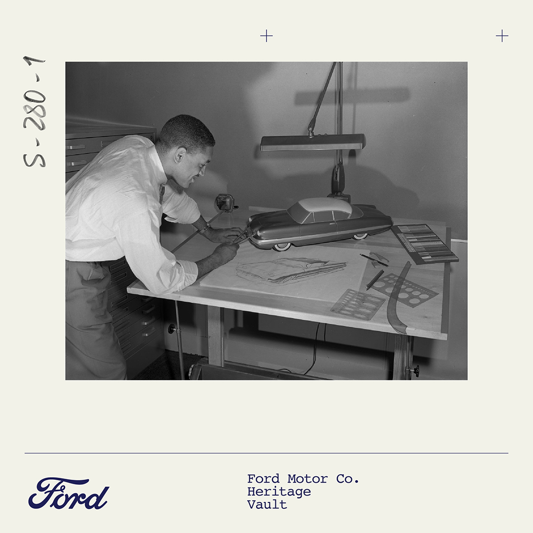 “McKinley Thompson Jr. was the first African American designer hired at Ford. In his 30 years at the company, McKinley worked on legendary products like the Mustang, Bronco, Thunderbird and GT40.” —Leslie Armbruster, Archives Manager Discover more at fordheritagevault.com