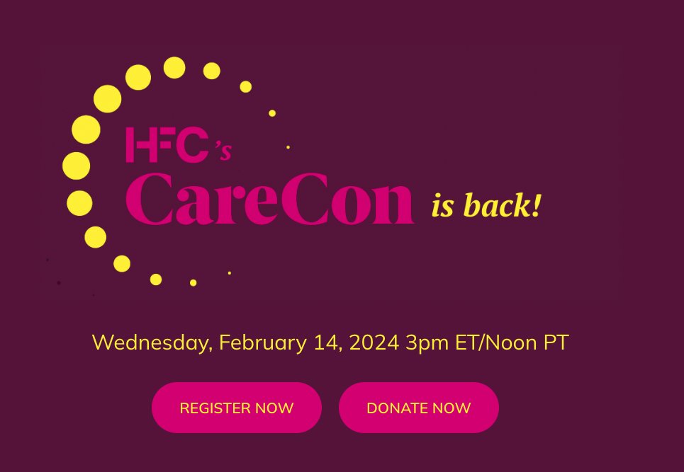 If you're caring for a loved one with dementia, be sure to check out @WeAreHFC 's annual 'CareCon' this Wednesday: A virtual symposium of panels, workshops and more for caregivers of dementia patients. More info at donatehfc.com/event/hfc-care… #CareCon24 #caregiving #dementia