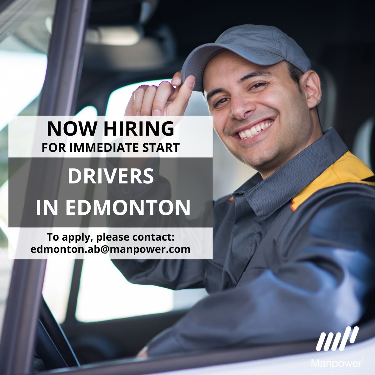 #NOWHIRING: Drivers in Edmonton, Alberta

To apply, please forward your resume to edmonton.ab@manpower.com

#manpower #manpowerab #alberta #albertajobs #canadajobs #edmontonjobs #driverjobs #driveredmonton #yegjobs #edmonton